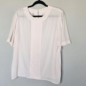 Westwood Vintage‎ Pleat Front Soft Pink Sheer Blouse Womens Size 14